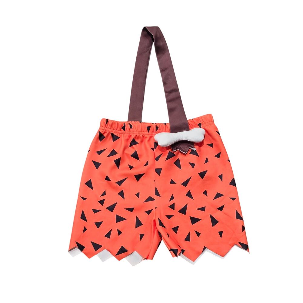 Toddler Bamm-Bamm Costume Flintstones Caveman Halloween Outfit Orange Shorts